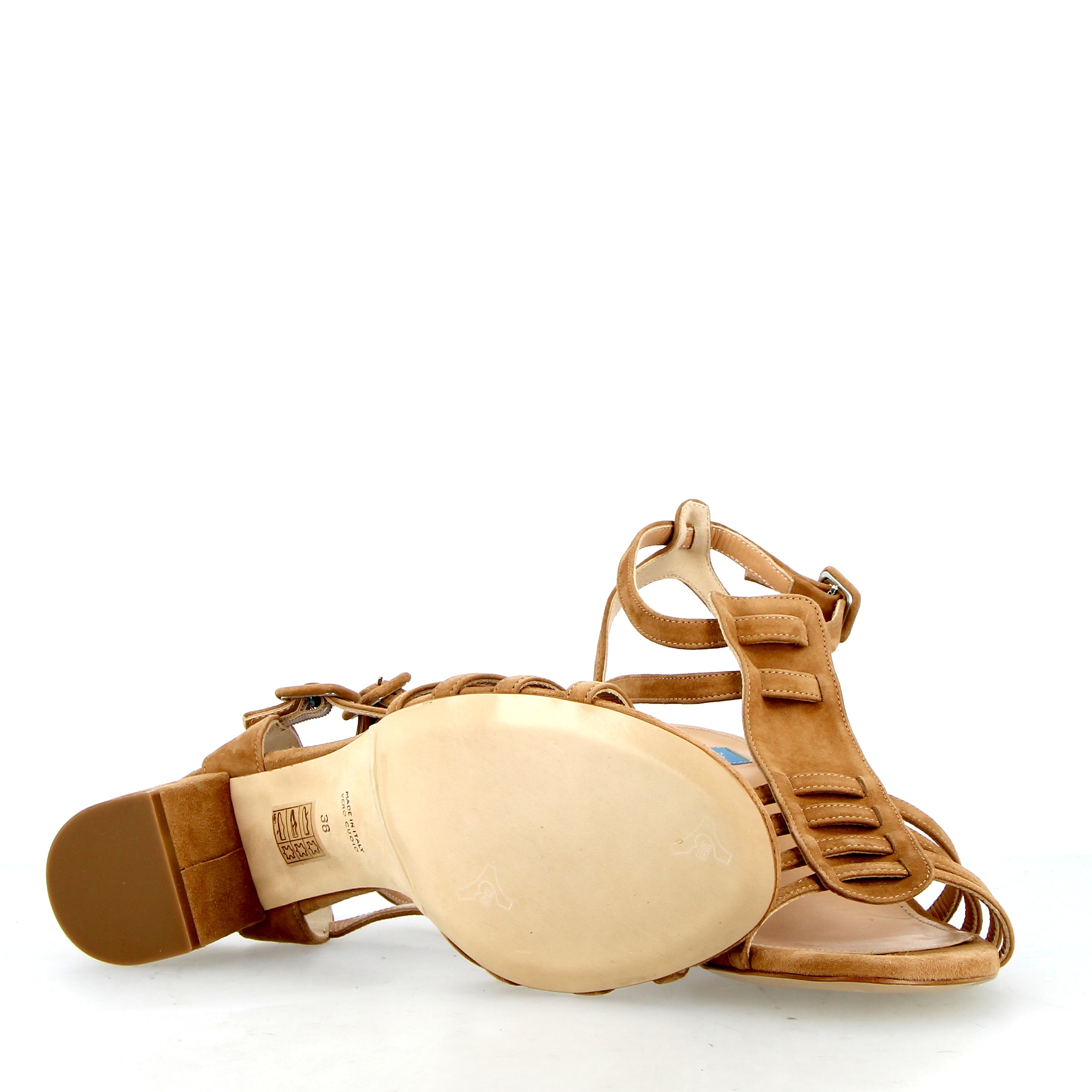 Sandalo Gladiator Giulia in morbido camoscio cuoio