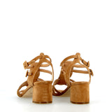 Sandalo Gladiator Giulia in morbido camoscio cuoio