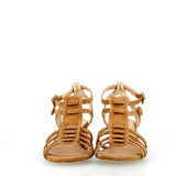 Sandalo Gladiator Giulia in morbido camoscio cuoio