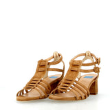 Sandalo Gladiator Giulia in morbido camoscio cuoio