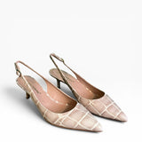 Slingback pelle stampa cocco a punta tacco 55