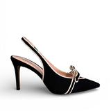 Slingback a punta con fiocchetto