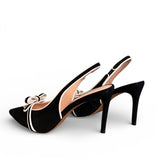Slingback a punta con fiocchetto