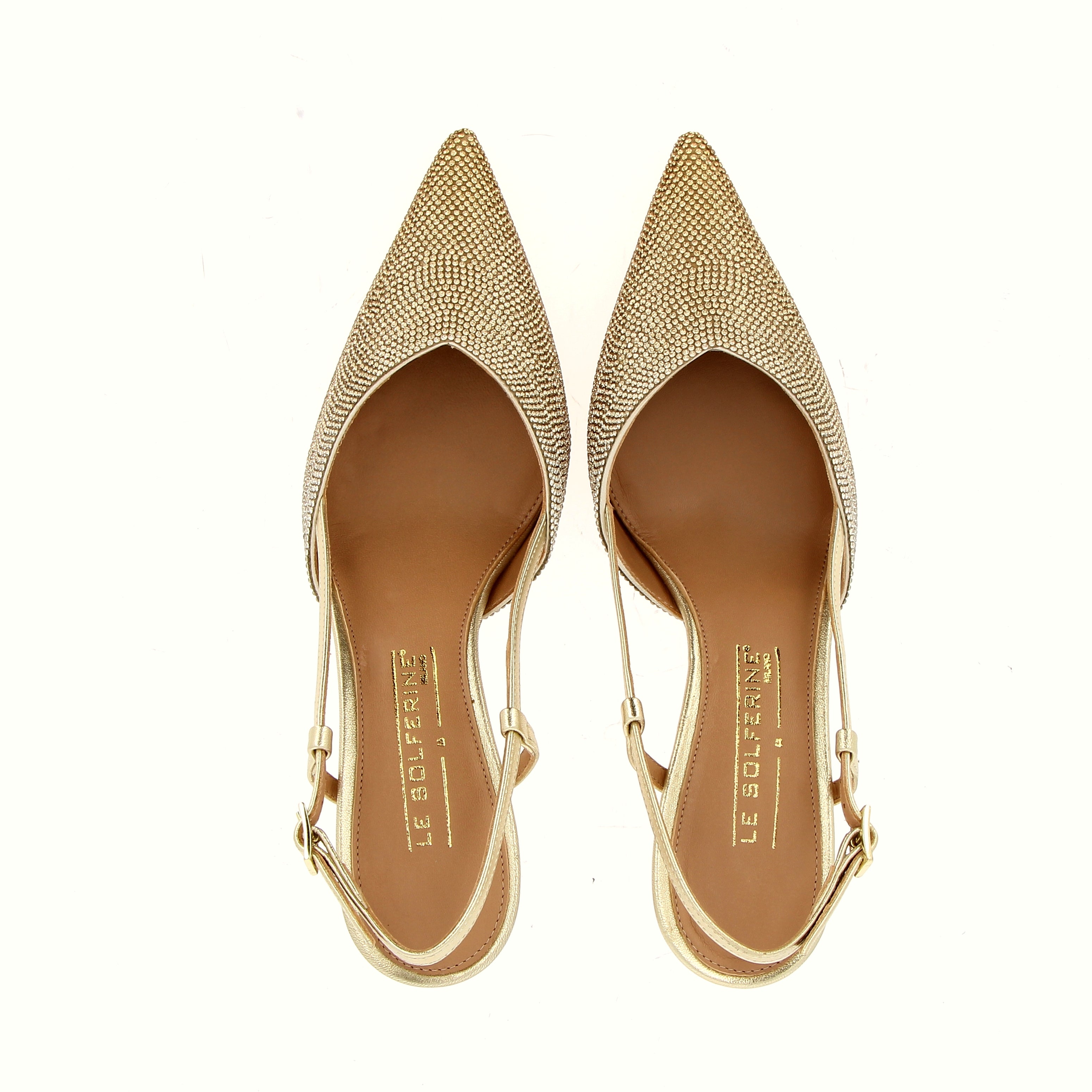 Gold jewel slingback