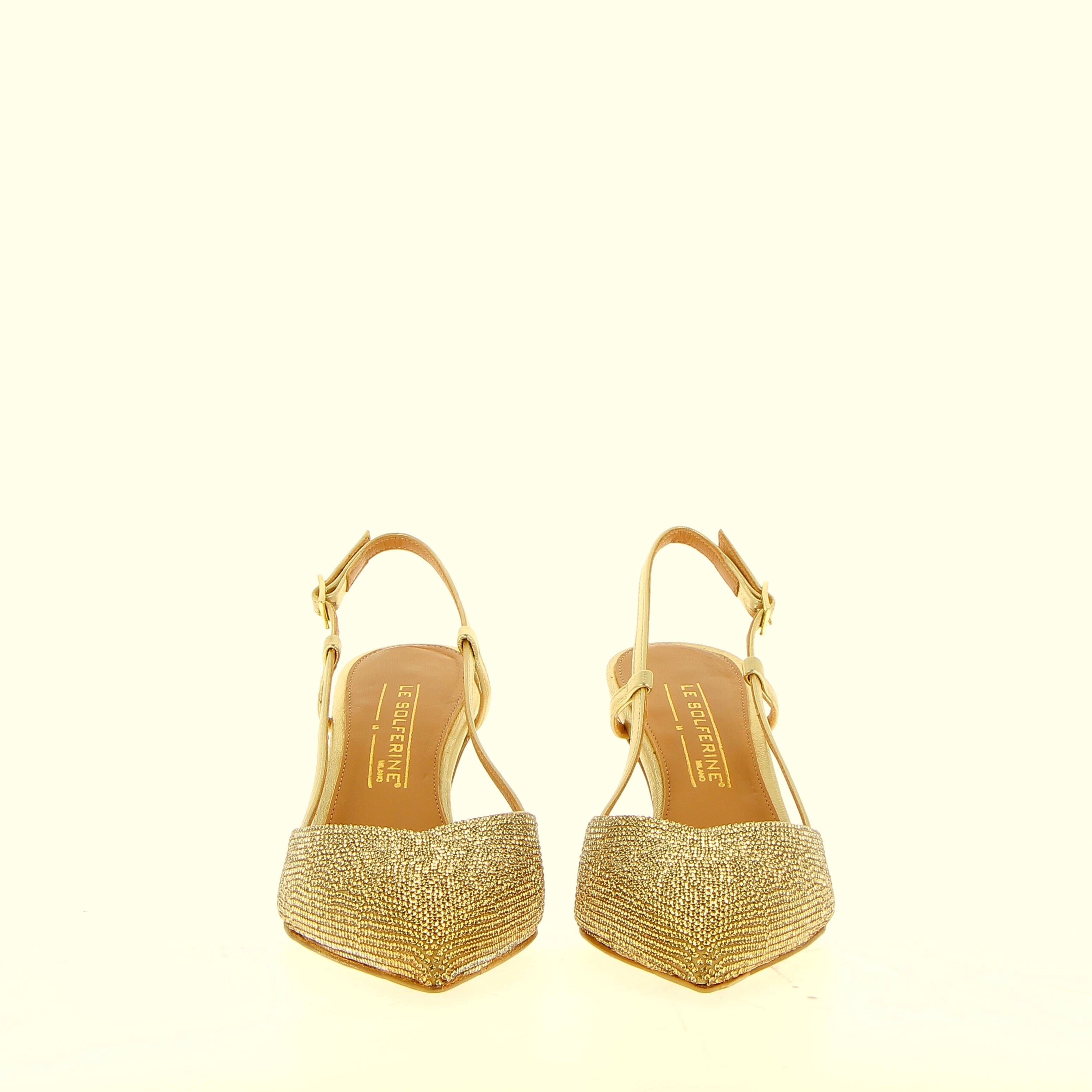 Gold jewel slingback