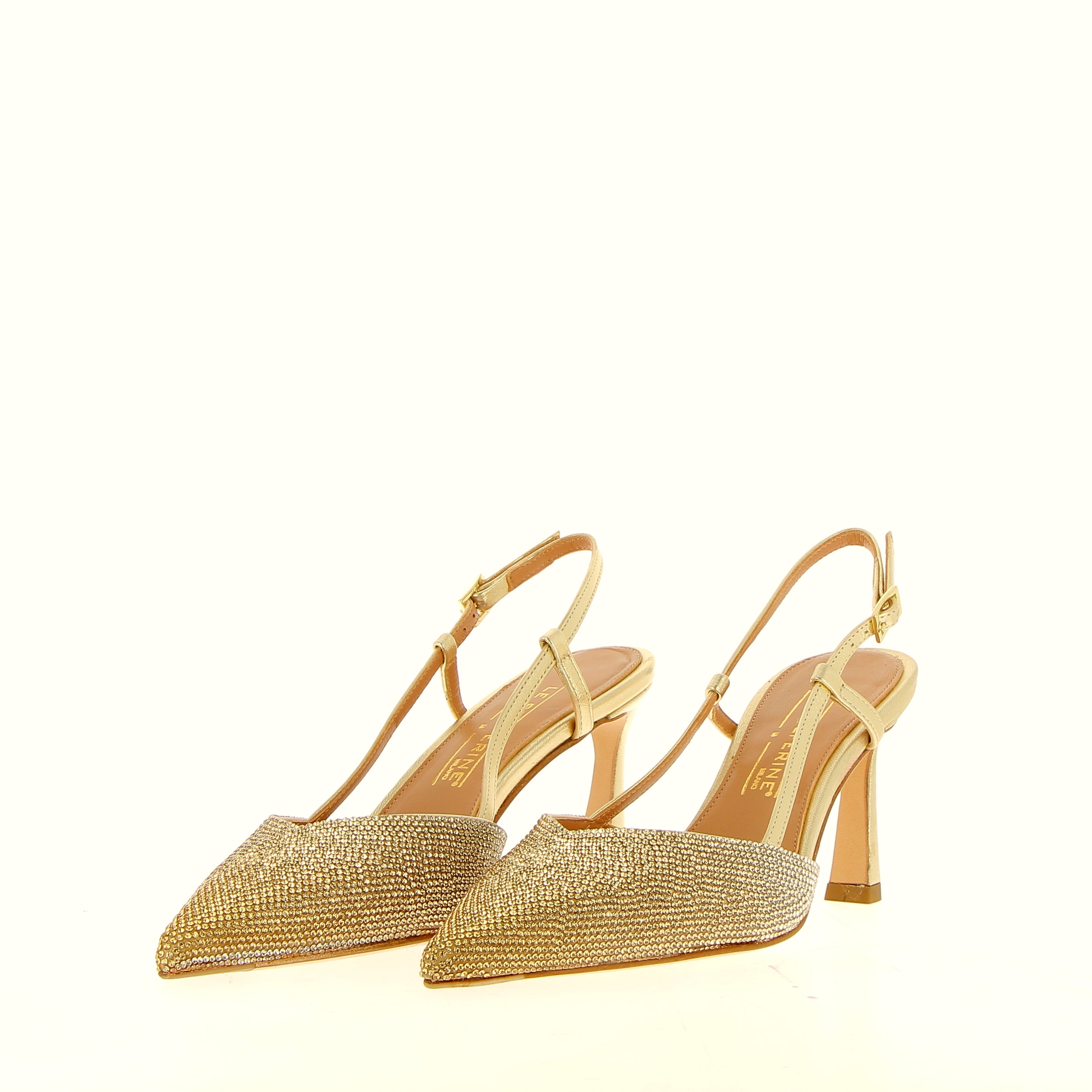 Gold jewel slingback