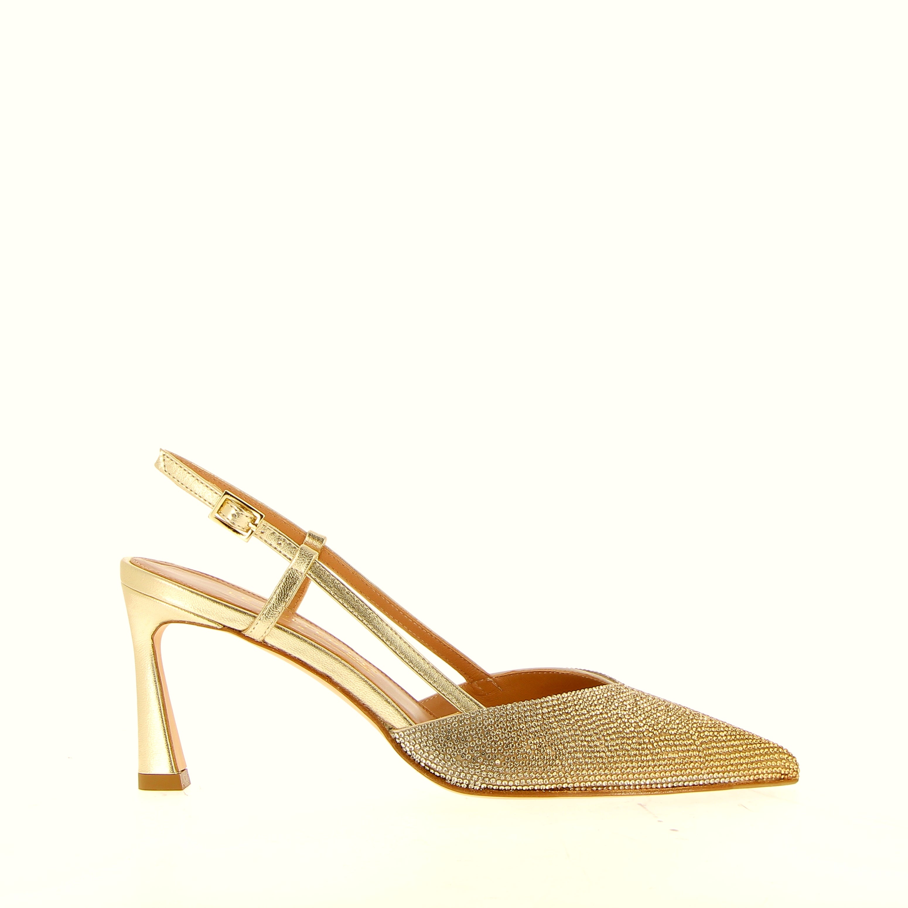 Gold jewel slingback