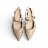 Sling Back in nappa da guanto beige