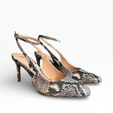 Slingback snake print con cinturino alla caviglia