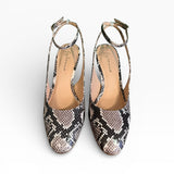 Slingback snake print con cinturino alla caviglia