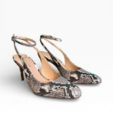 Slingback snake print con cinturino alla caviglia