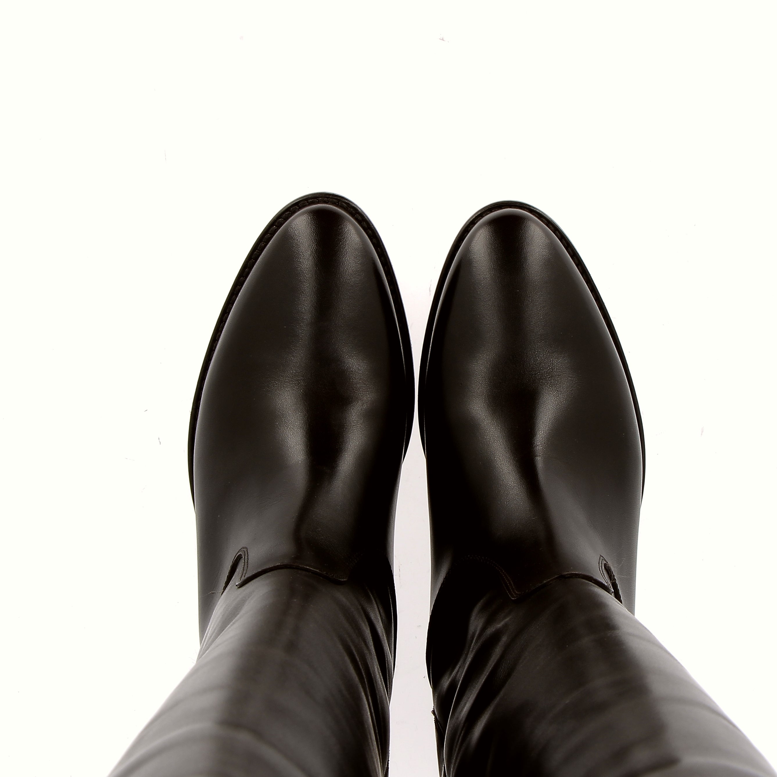 Stivale a tubo in pelle testa di moro gambale tipo cavallo