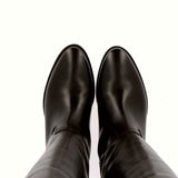 Stivale a tubo in pelle testa di moro gambale tipo cavallo