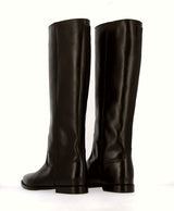 Stivale a tubo in pelle testa di moro gambale tipo cavallo