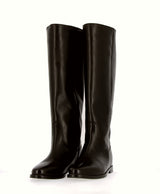 Stivale a tubo in pelle testa di moro gambale tipo cavallo