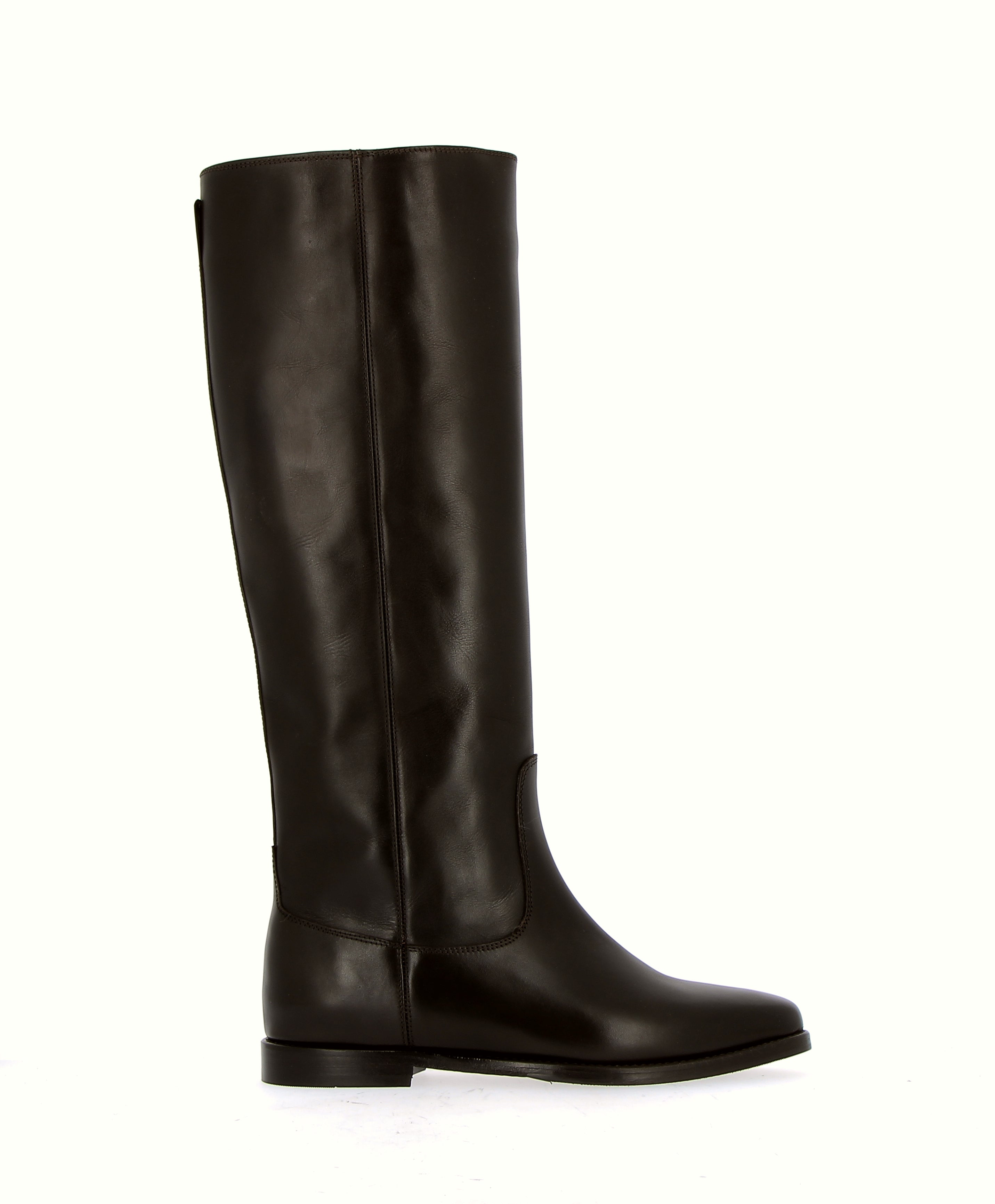 Stivale a tubo in pelle testa di moro gambale tipo cavallo