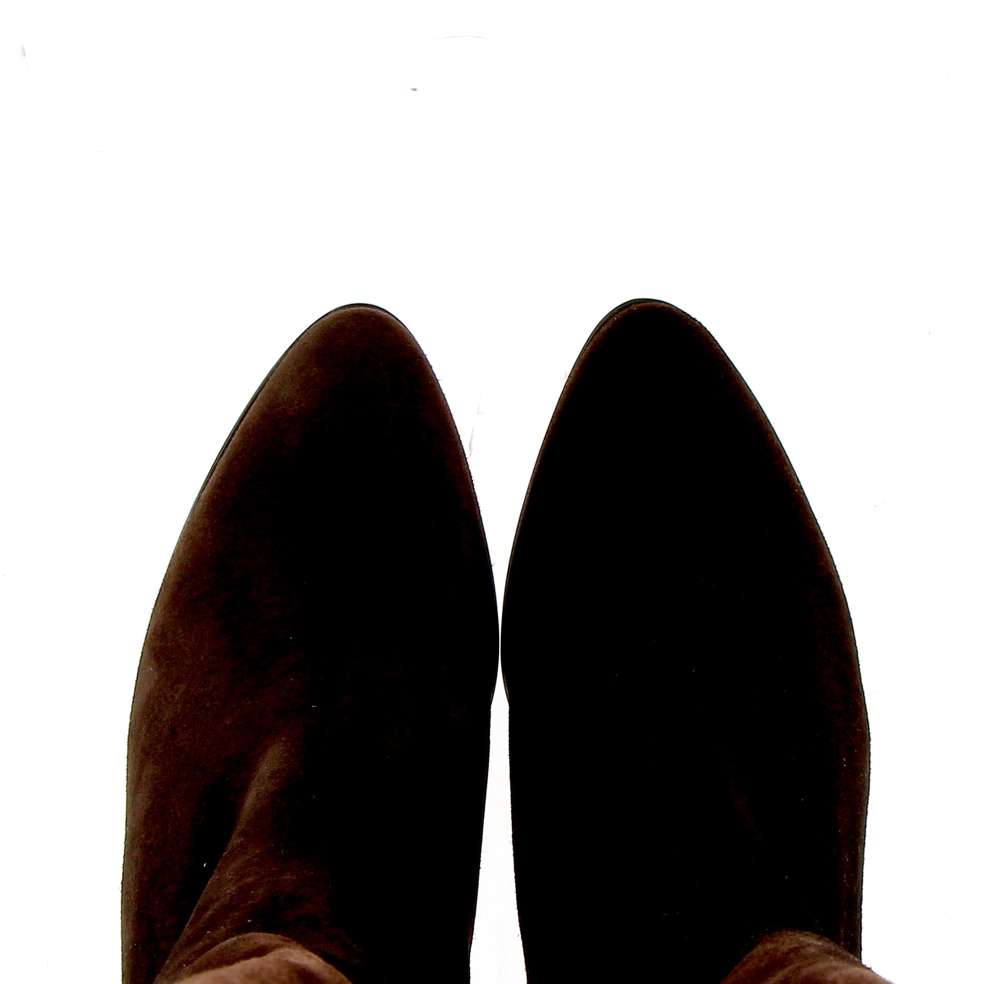 Dark brown suede soft tube boot