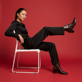 Stivaletto in morbida pelle da guanto marrone espresso