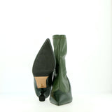 Love model heart-shaped stretch ankle boot in dark green