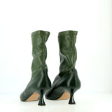 Love model heart-shaped stretch ankle boot in dark green