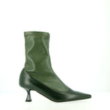 Love model heart-shaped stretch ankle boot in dark green
