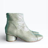 Stivaletto in morbida vernice pelle salvia