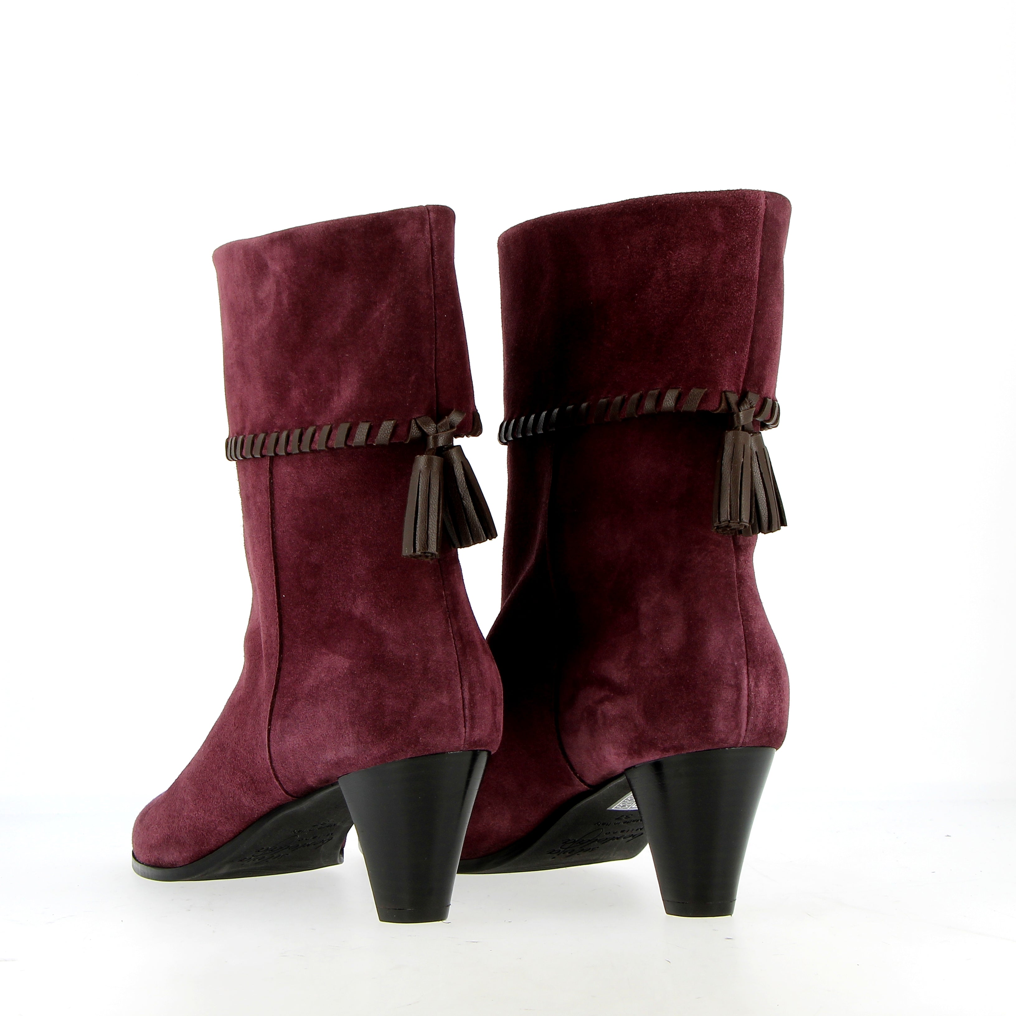 Stivaletto in morbido camoscio bordeaux