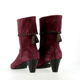 Stivaletto in morbido camoscio bordeaux
