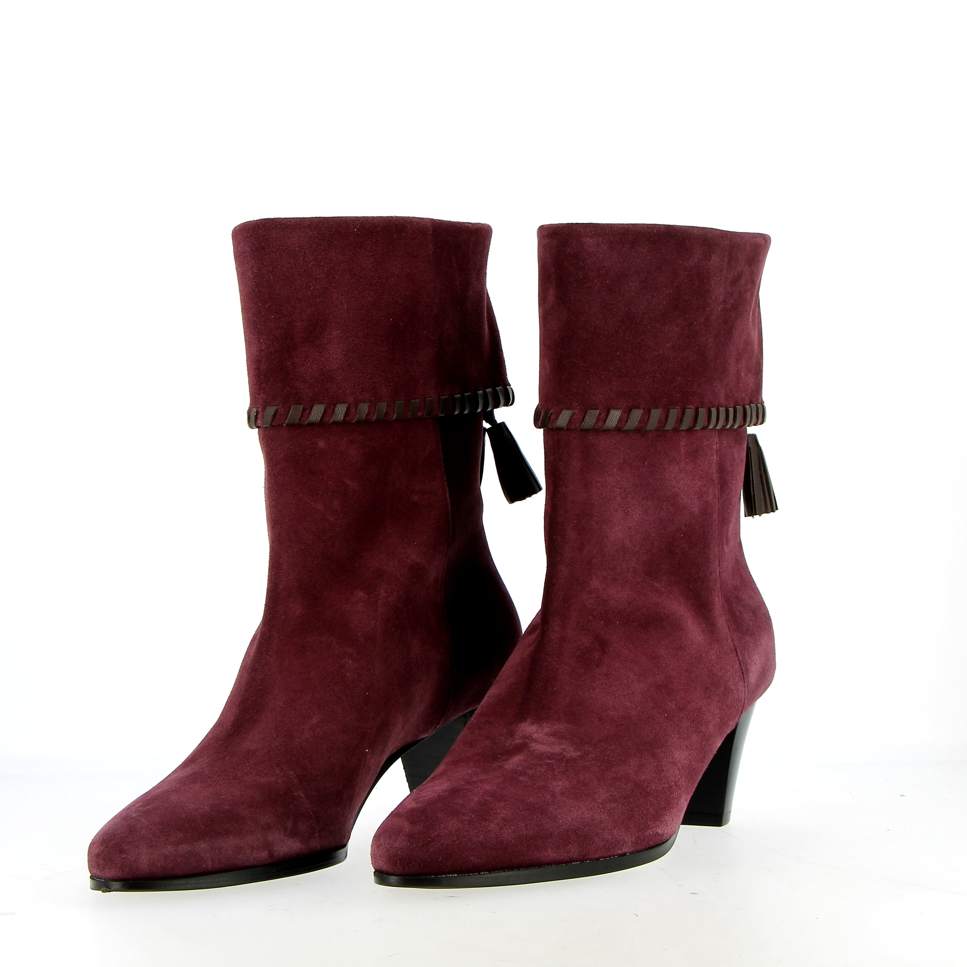 Stivaletto in morbido camoscio bordeaux