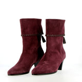 Stivaletto in morbido camoscio bordeaux