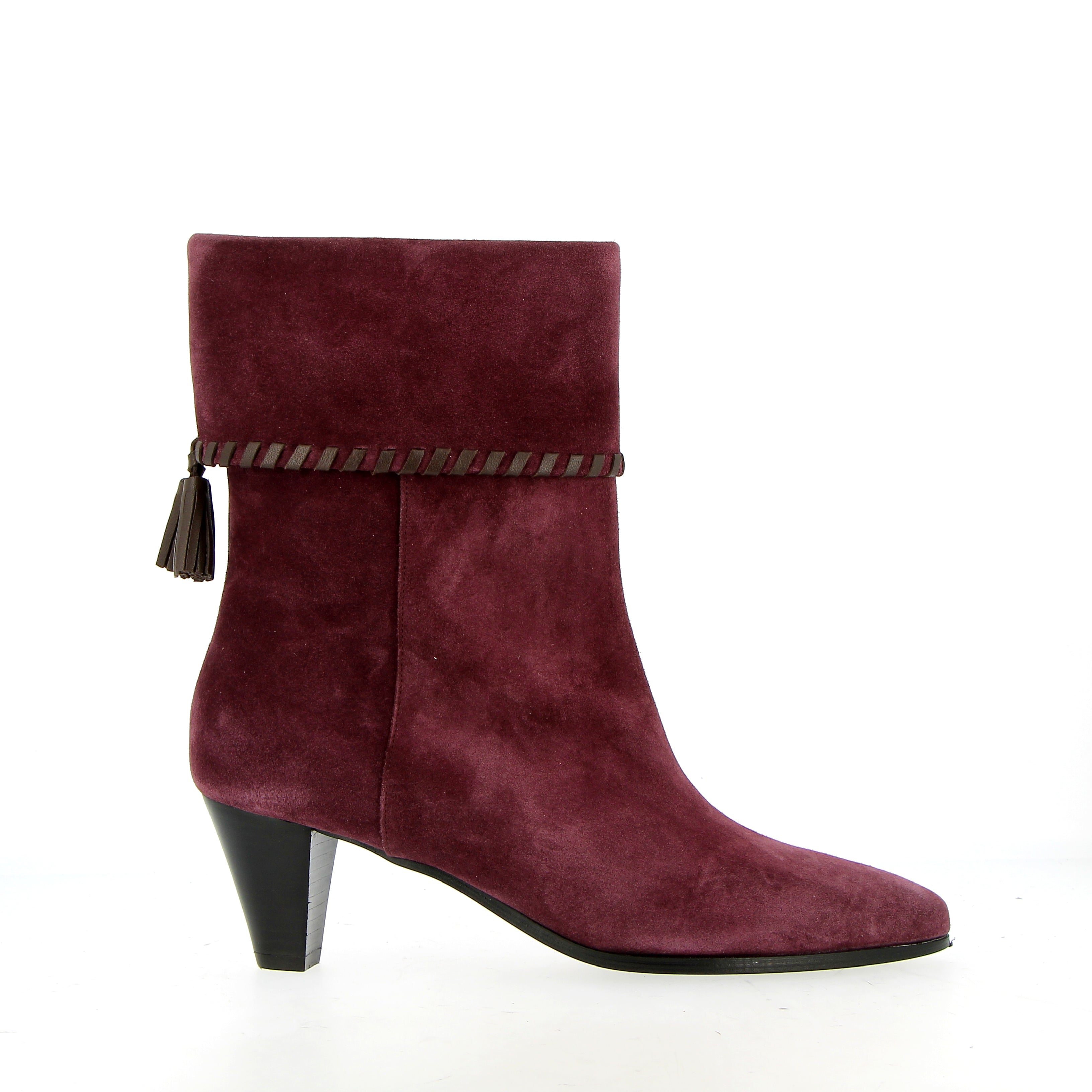 Stivaletto in morbido camoscio bordeaux