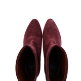 Stivaletto in morbido camoscio bordeaux