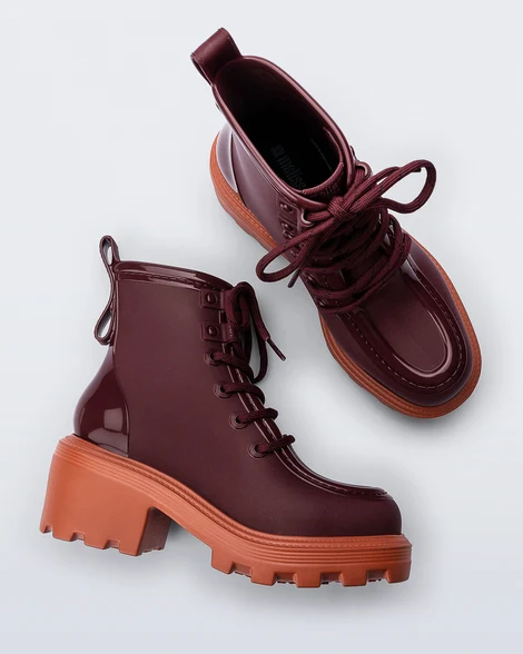 Track Boot burgundy orange Melissa