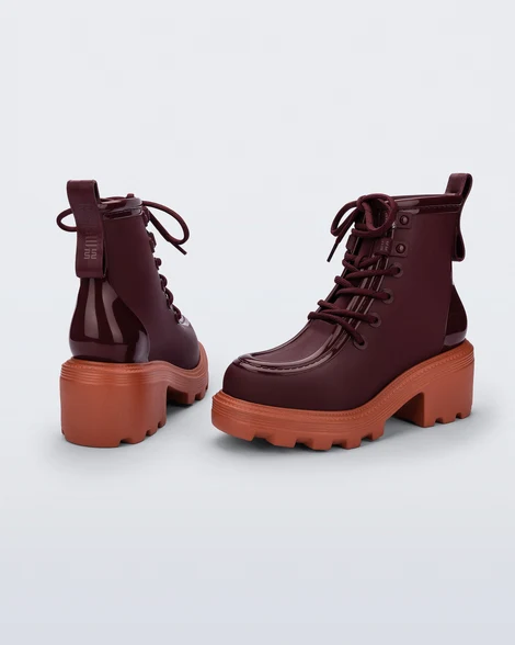 Track Boot burgundy orange Melissa