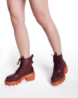 Track Boot burgundy orange Melissa