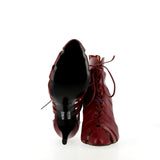 Sandalo semichiuso a lacci in nappa bordeaux