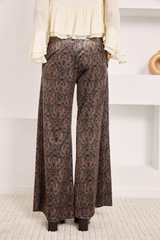 Pantaloni in velluto con stampa paisley