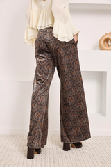 Pantaloni in velluto con stampa paisley