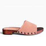 Zoccolo a fascia scamosciato beige