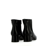 Black leather ankle boot with zip