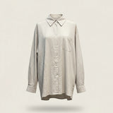 Camicia a righe ecru