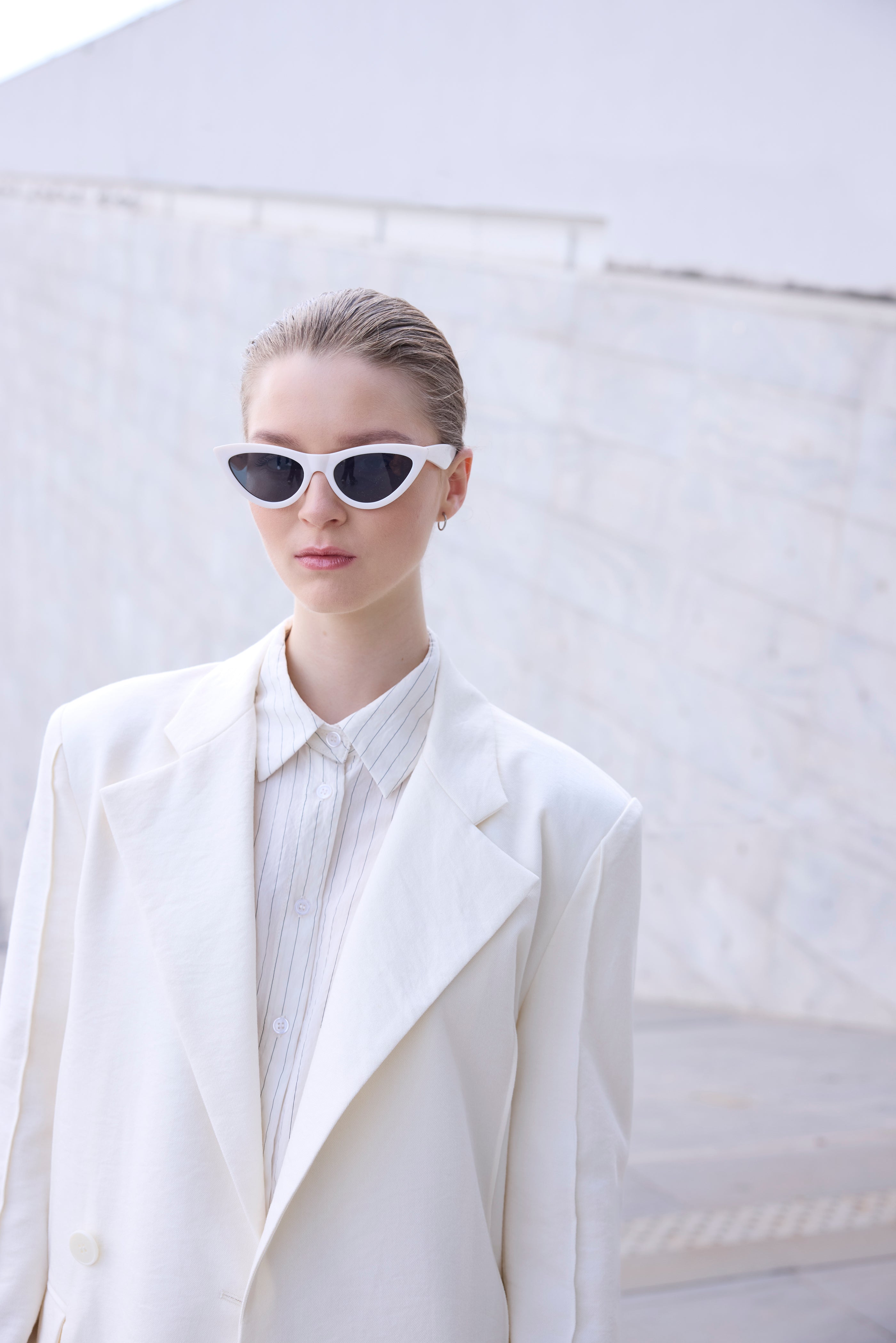 Camicia a righe panna