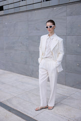 Camicia a righe panna