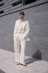 Camicia a righe panna