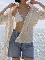 Camicia a righe panna