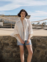 Camicia a righe panna