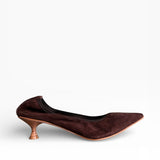 Pucker pump in camoscio testa moro sfoderato