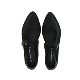 Black supersoft "friuliana" ballerina with pointed toe and strap