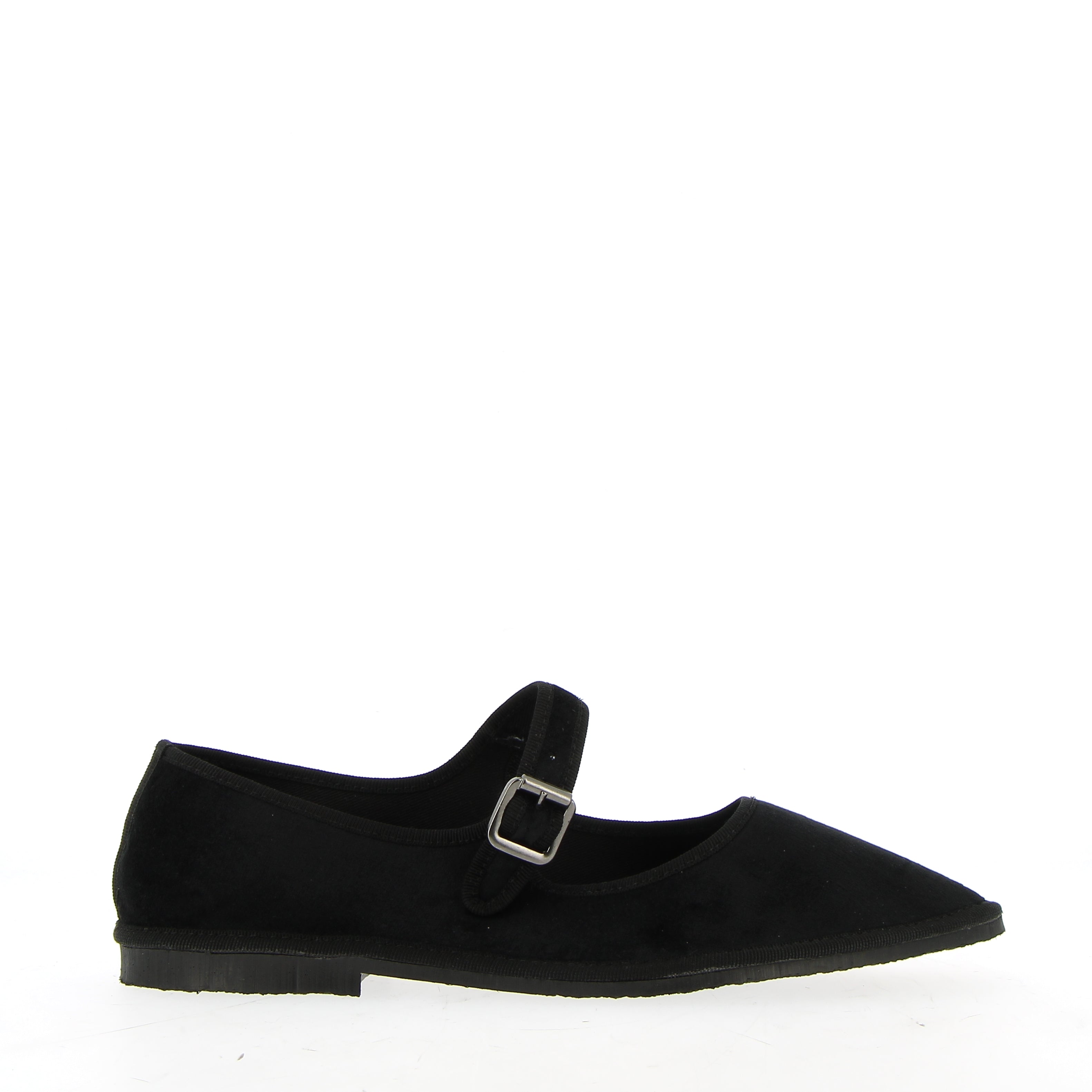 Black supersoft "friuliana" ballerina with pointed toe and strap