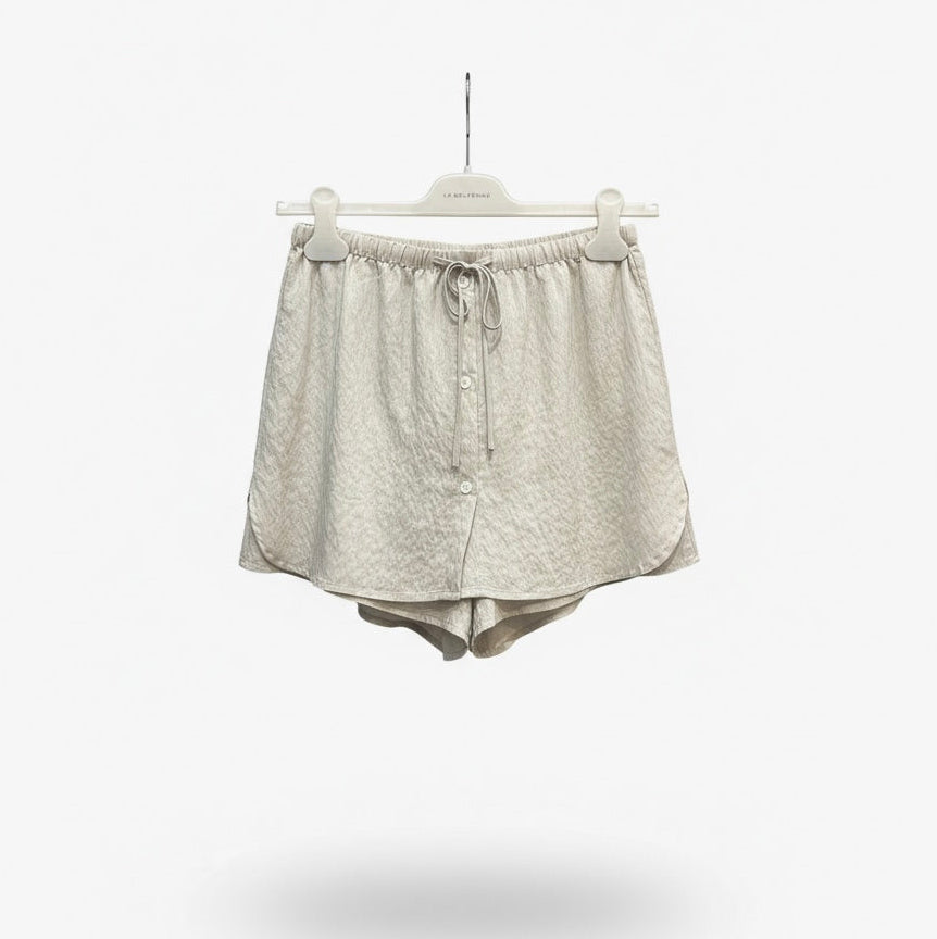 Pantaloncino a righe ecru